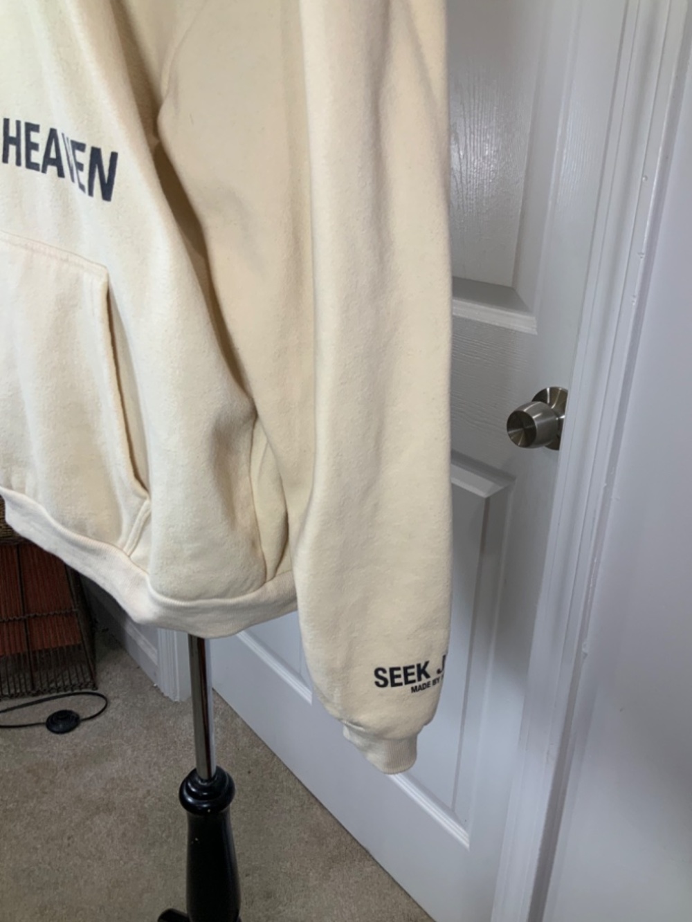 Seek Jesus Made By Heaven Hoodie XL Cream Christian Unisex Streetwear Pullover - Picture 4 of 10